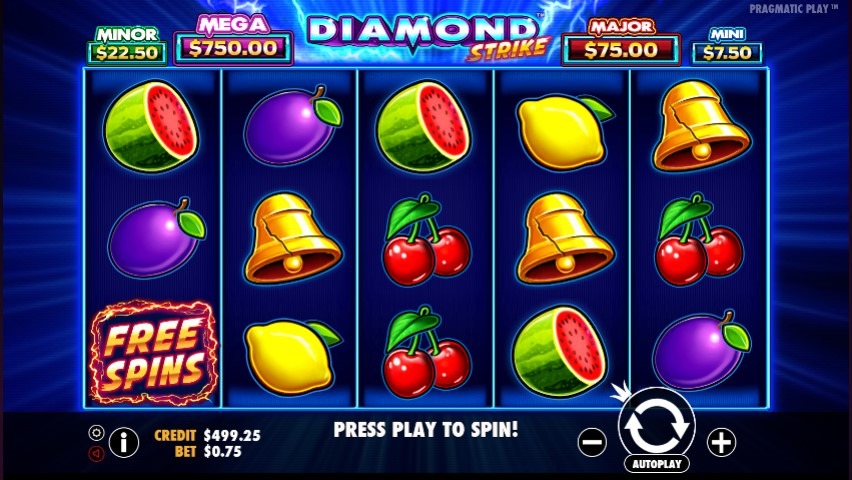 diamond strike video slot gameplay